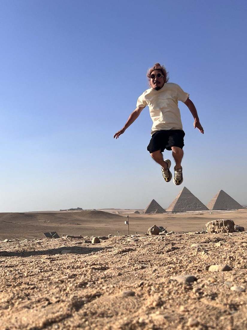 At the pyramids in Egypt