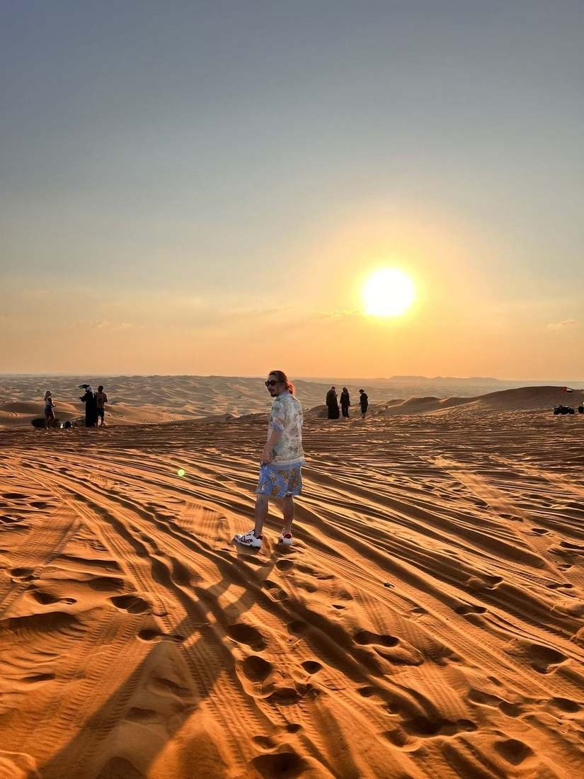 Junichi Matsuda in the desert at sunset